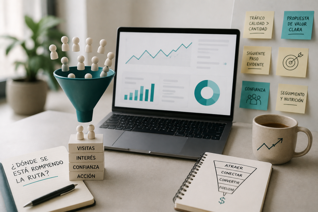 Embudo de captación para convertir visitas web en clientes